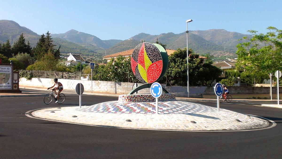 Art sculpture in the Nueva Iberia Roundabout in Alhaurin de la Torre, Spain
