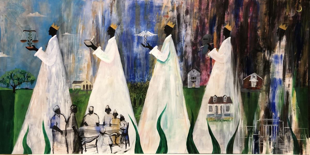 75th anniversary of the 1944 expulsion of Iberia Parish black leaders painting by Paul Schexnayder
