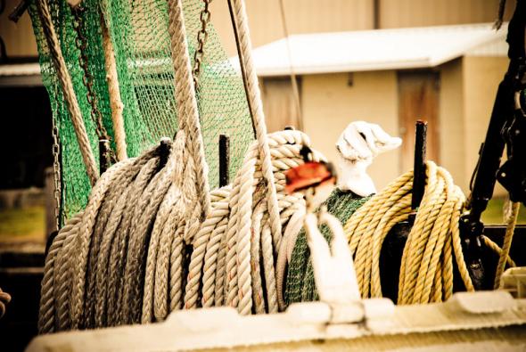 Trawl Tie Ropes on Shrimp Boat - Courtesy of Iberia Parish CVB