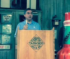 Lieutenant Governor Jay Dardenne press conference at Tabasco National Travel and Tourism Week