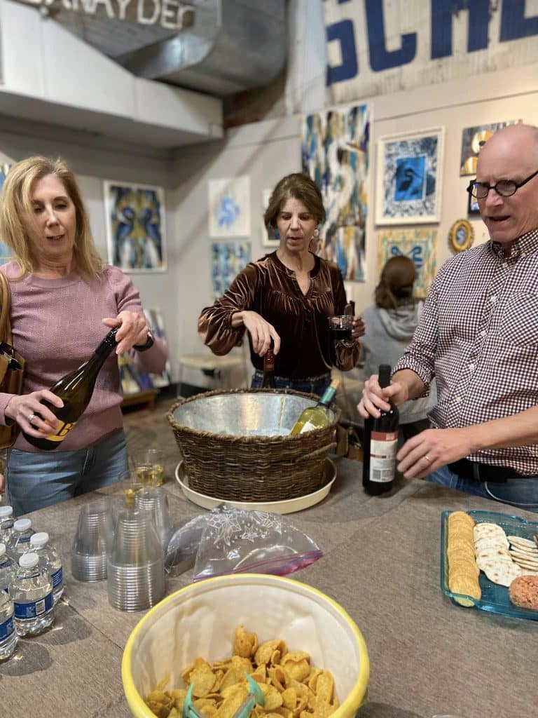 A&E Gallery attendees at Christmas party